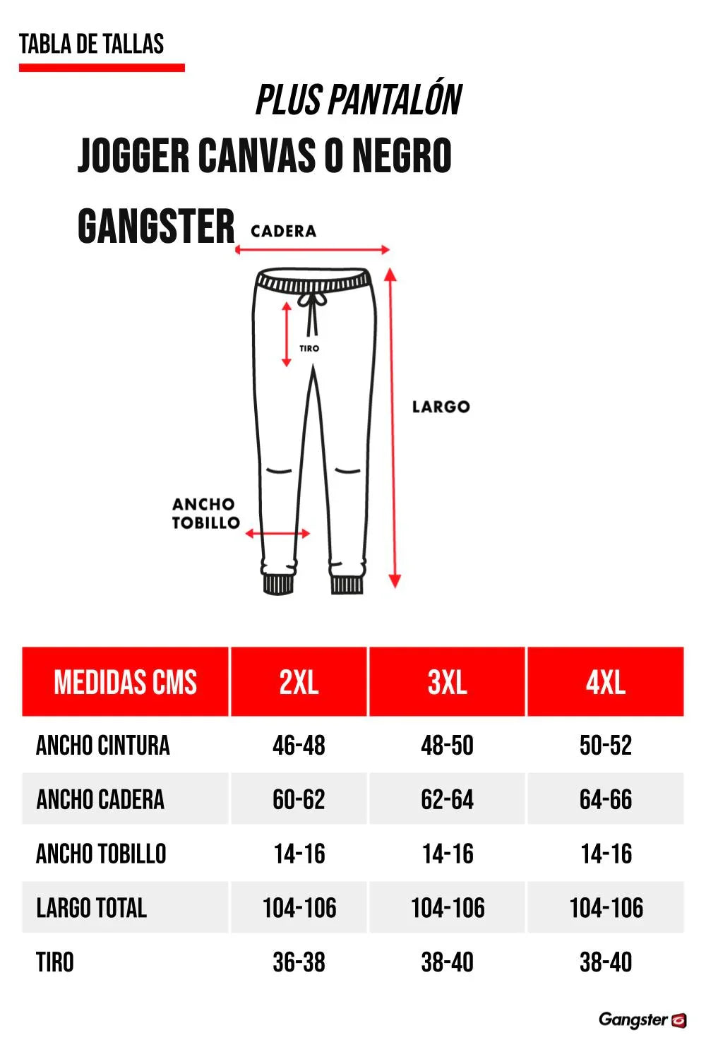 Plus Pantalon Jogger Canvas 0 Negro Gangster - Gangster
