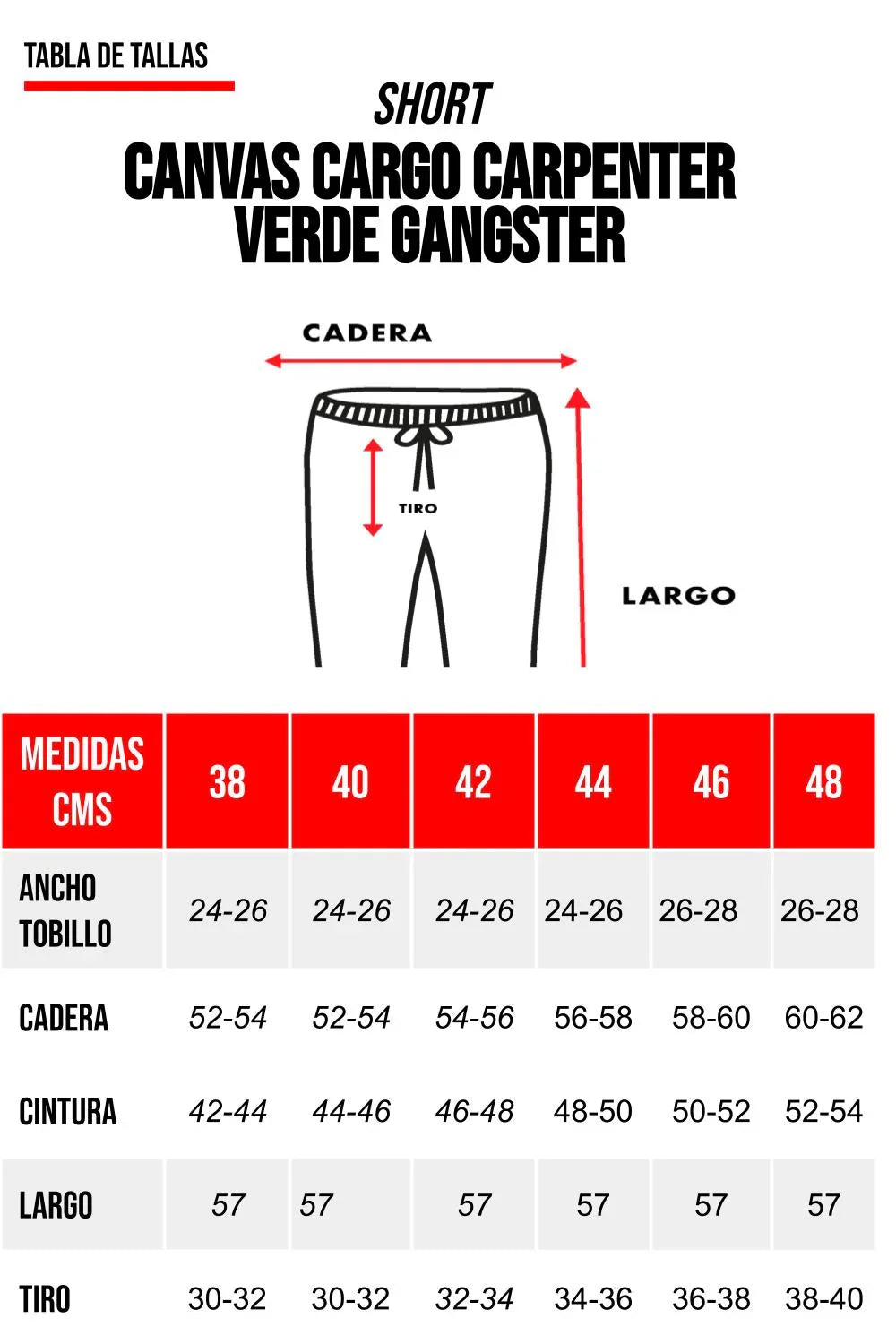 Short Canvas Cargo Carpenter Verde Gangster - Gangster