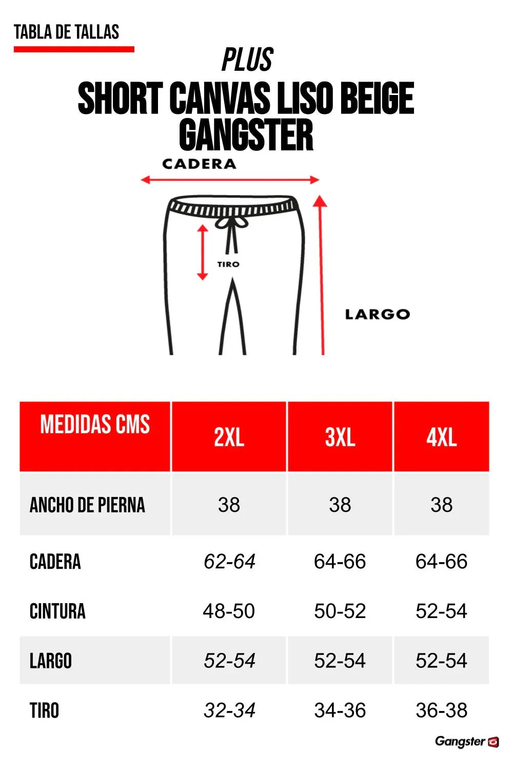 Plus Short Canvas Liso Beige Gangster - Gangster