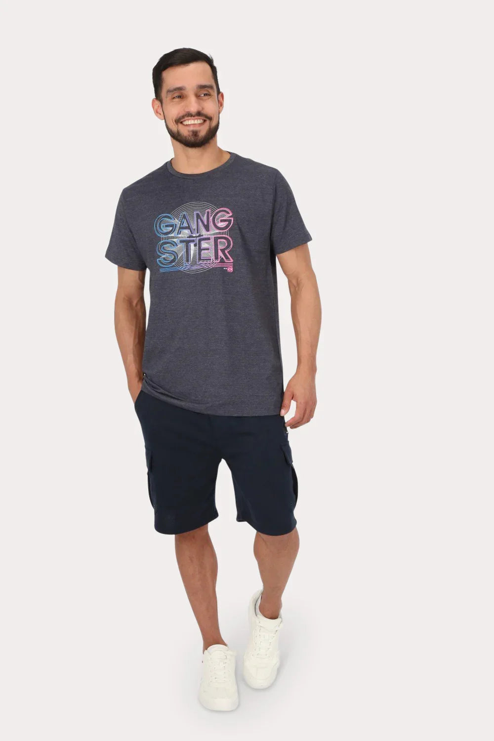 Polera Mc Básica Leme Gris Gangster - Gangster