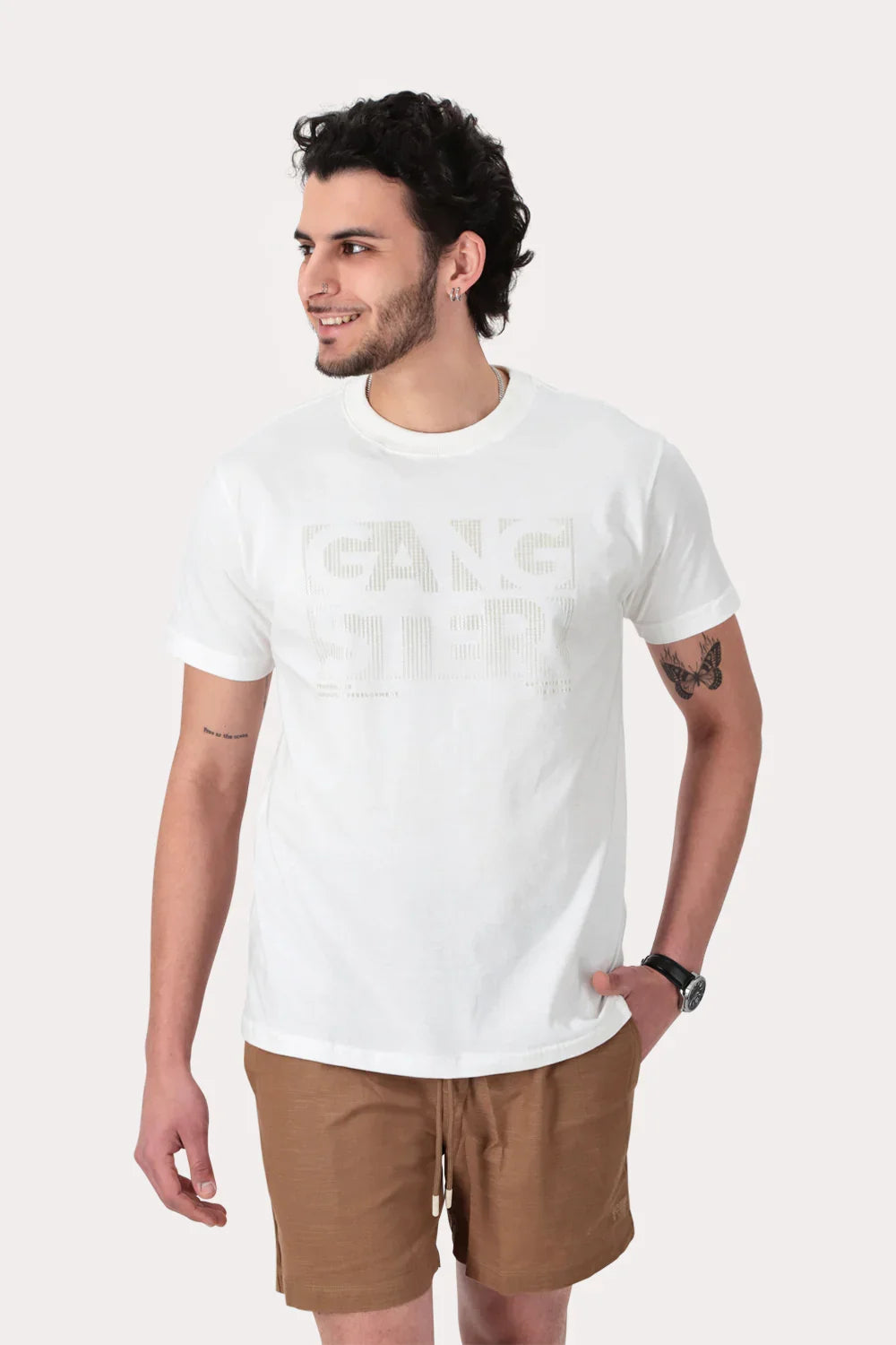 Polera Mc Basica Center Blanco - Gangster