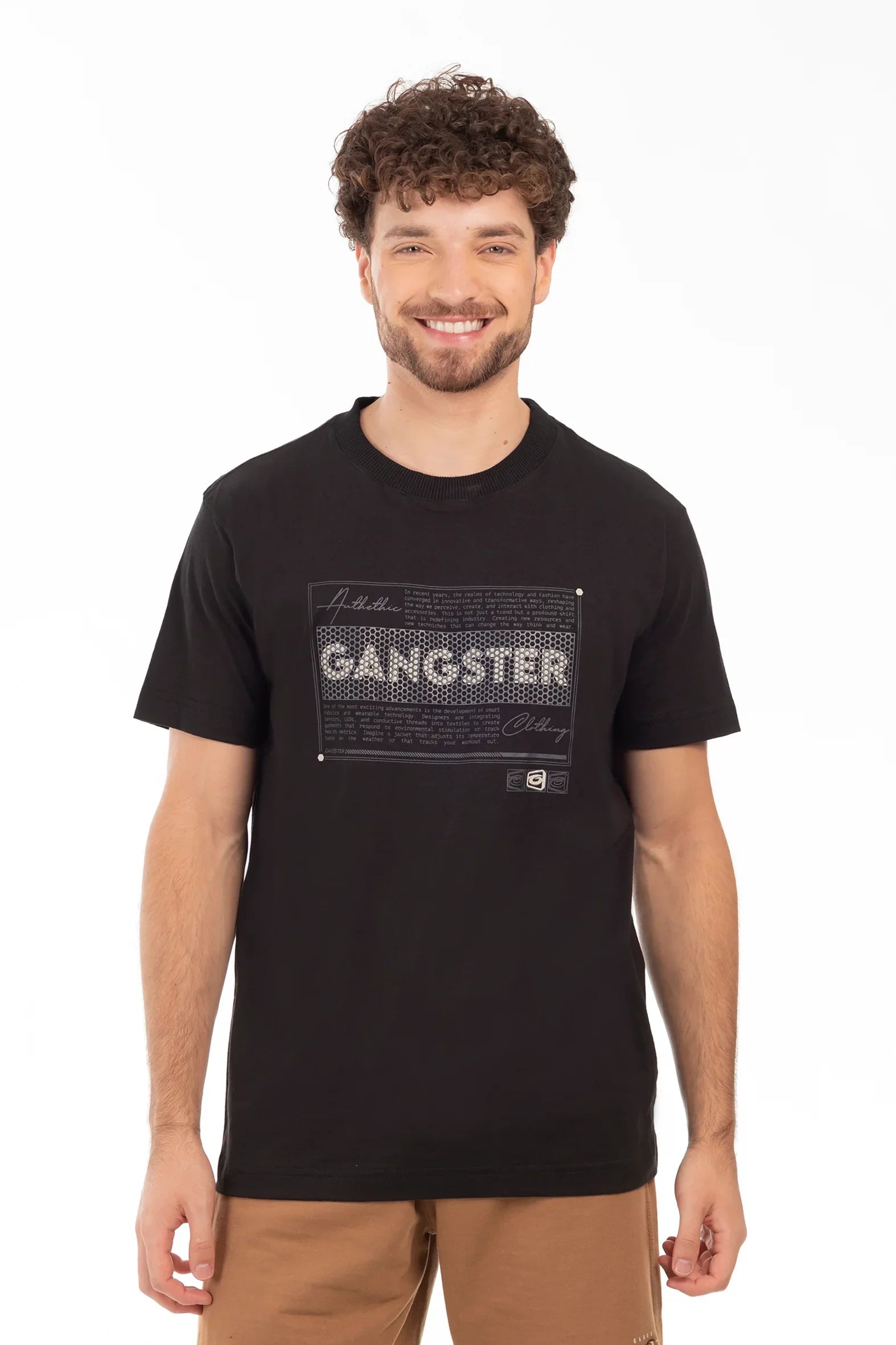 Polera Mc Basica Canal Negro - Gangster