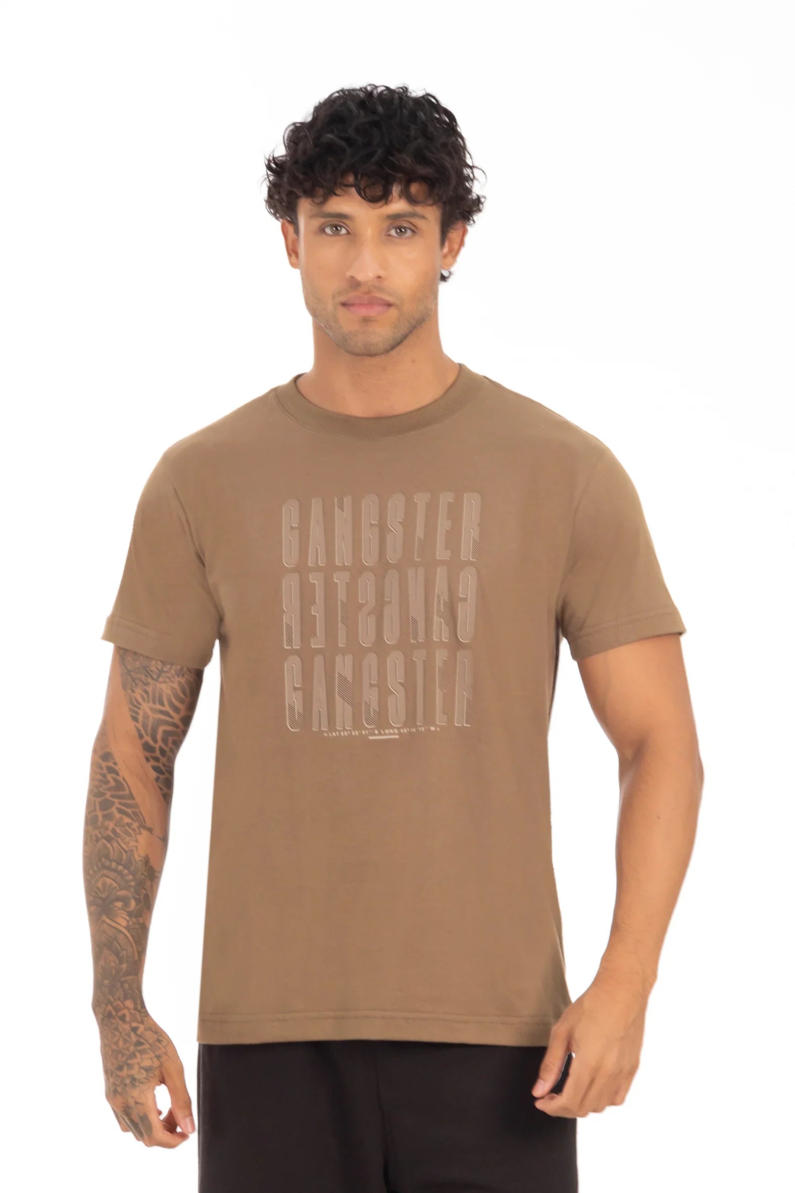 Polera Mc Basica Essex Café - Gangster