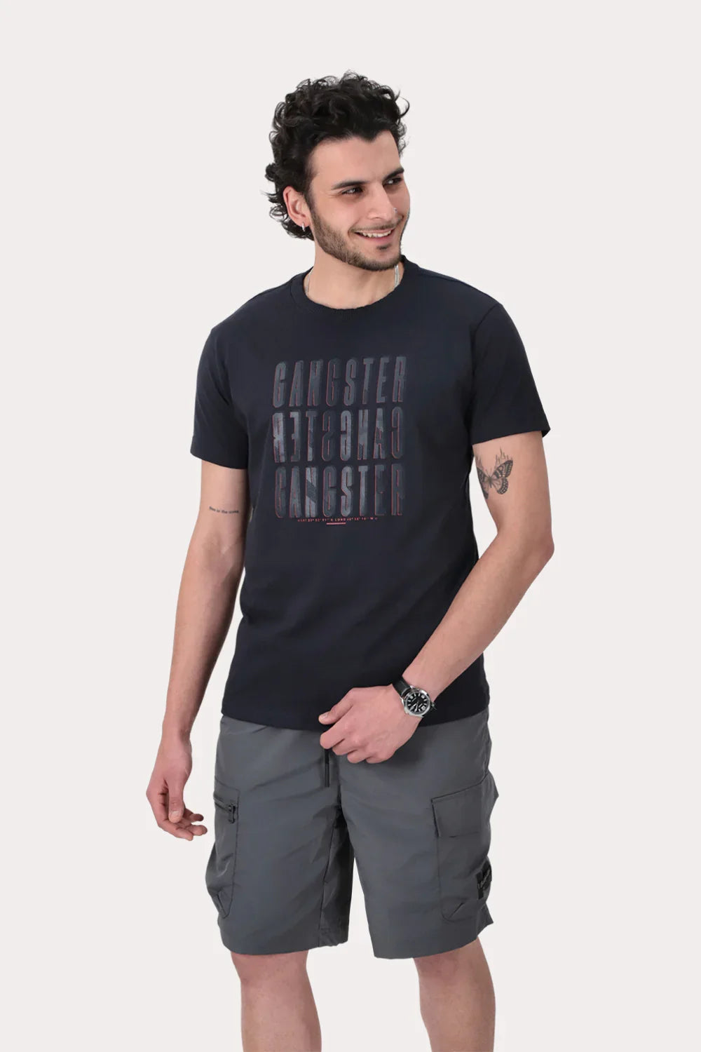 Polera Mc Basica Essex Azul Marino - Gangster