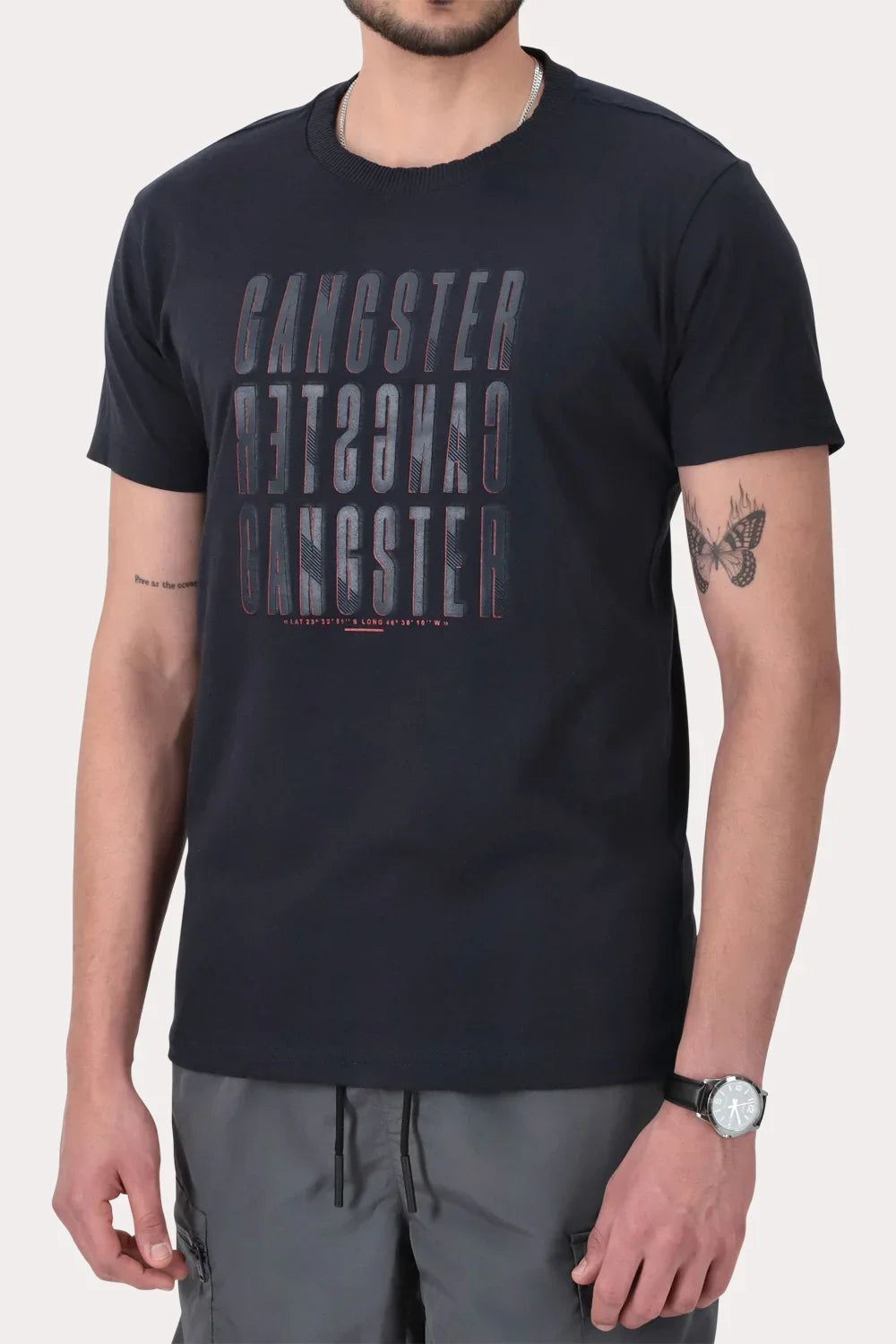 Polera Mc Basica Essex Azul Marino - Gangster