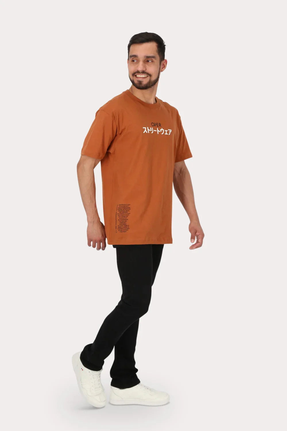 Polera Mc Básica Relaxed Fit Café Overcore - Gangster