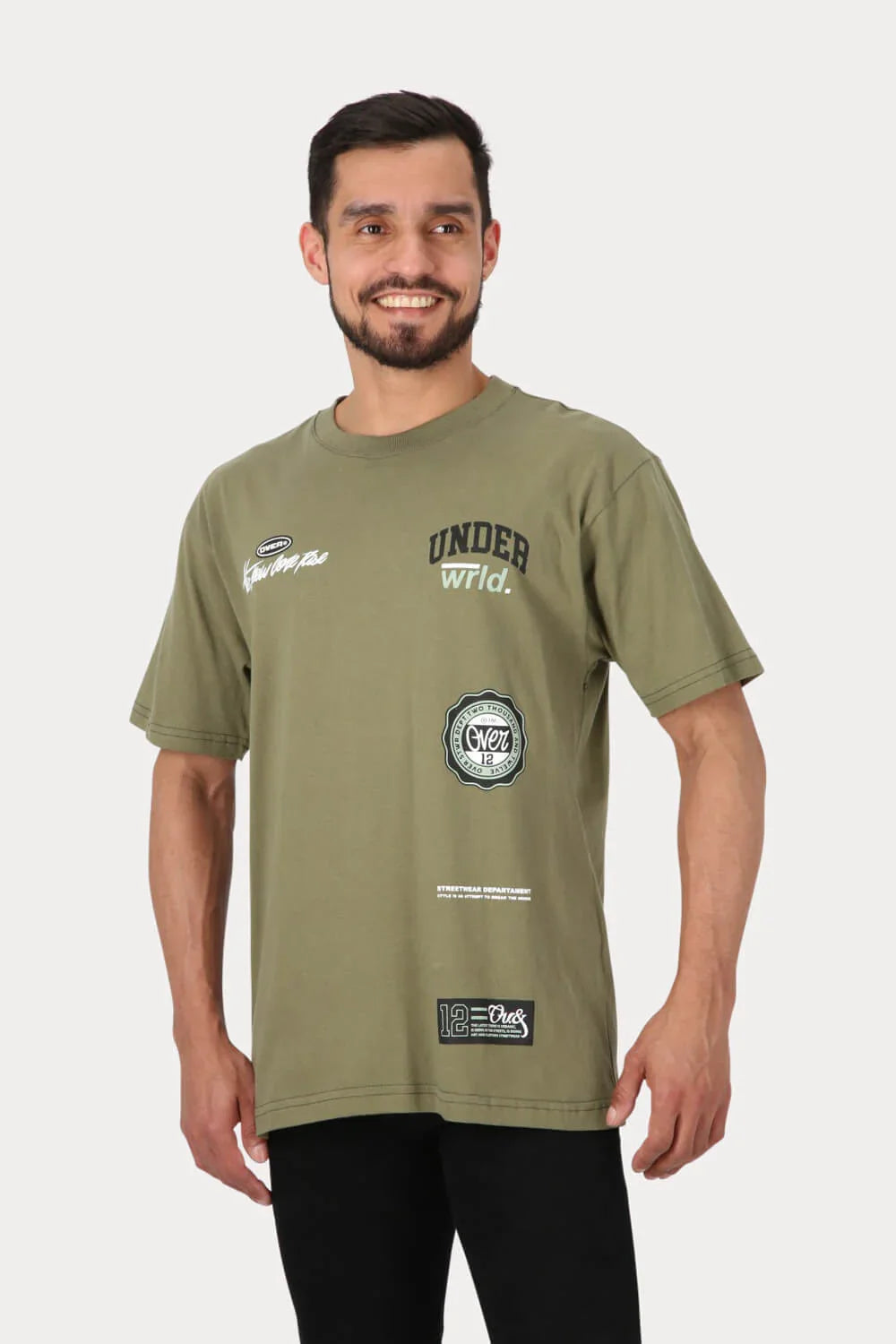 Polera Mc Básica Loose Fit 2 Verde Overcore - Gangster