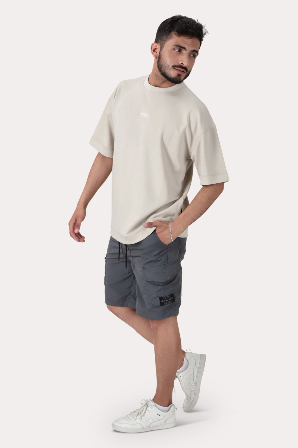 Polera Manga Kul Corta  Gris Overcore - S