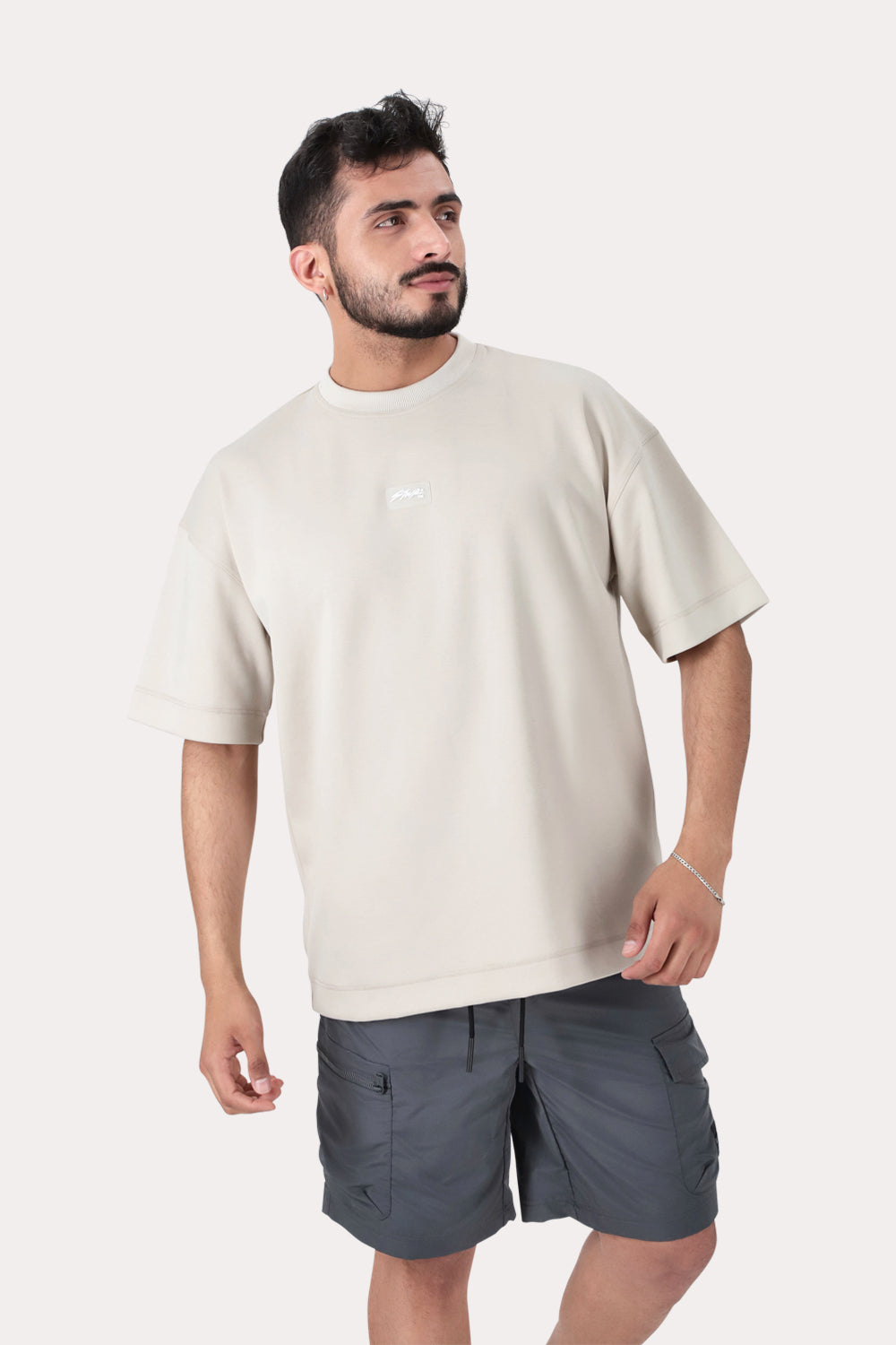 Polera Manga Kul Corta  Gris Overcore