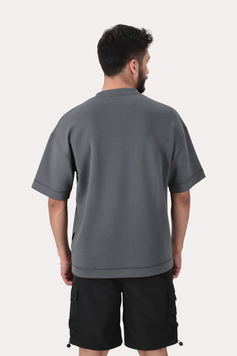Polera Manga Brut Corta Gris Overcore-3