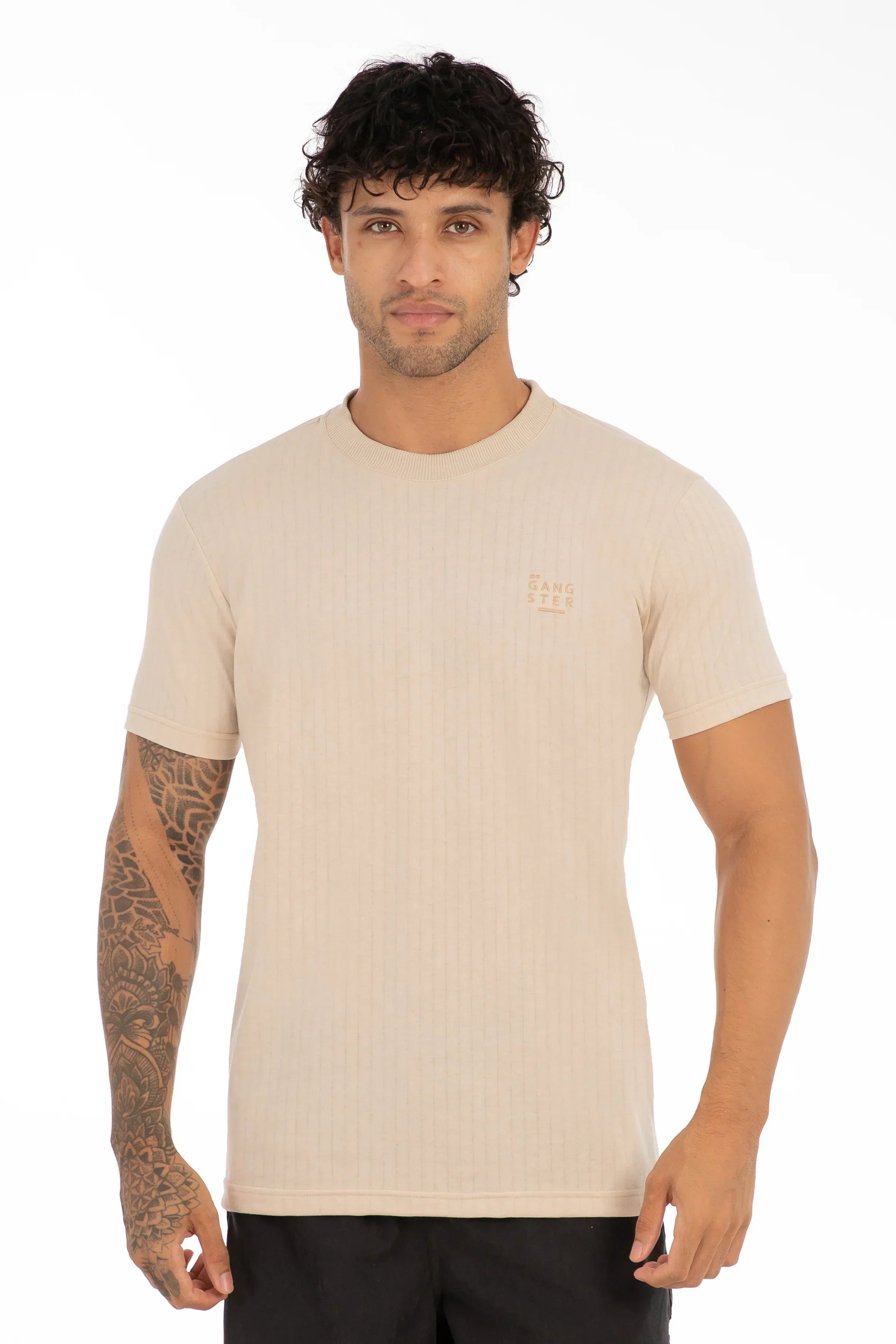 Polera Mc Textura Flatbush Beige - Gangster