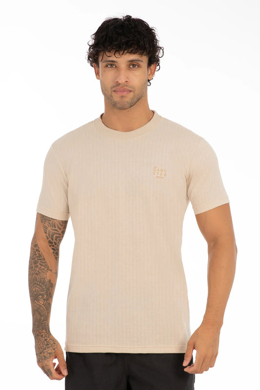 Polera Mc Textura Flatbush Beige - Gangster