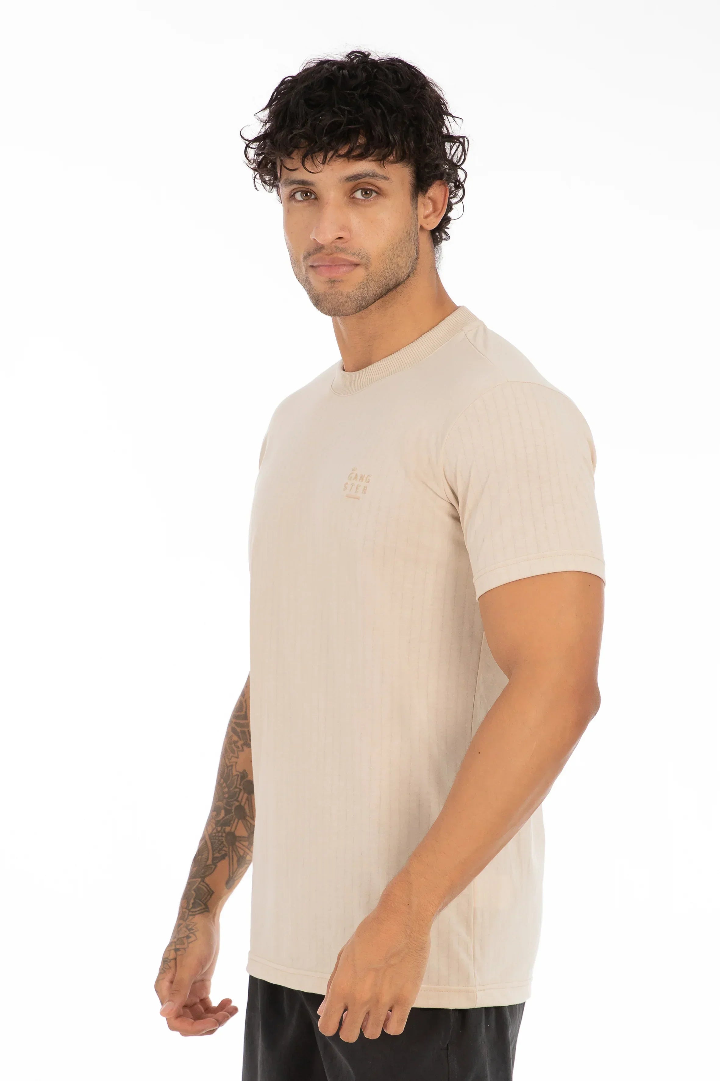 Polera Mc Textura Flatbush Beige - Gangster