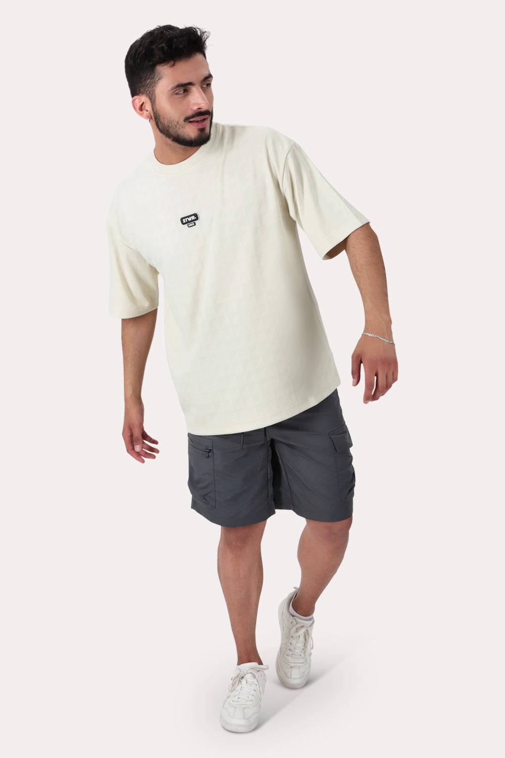 Polera Manga Corta Rip Blanco Overcore - Gangster