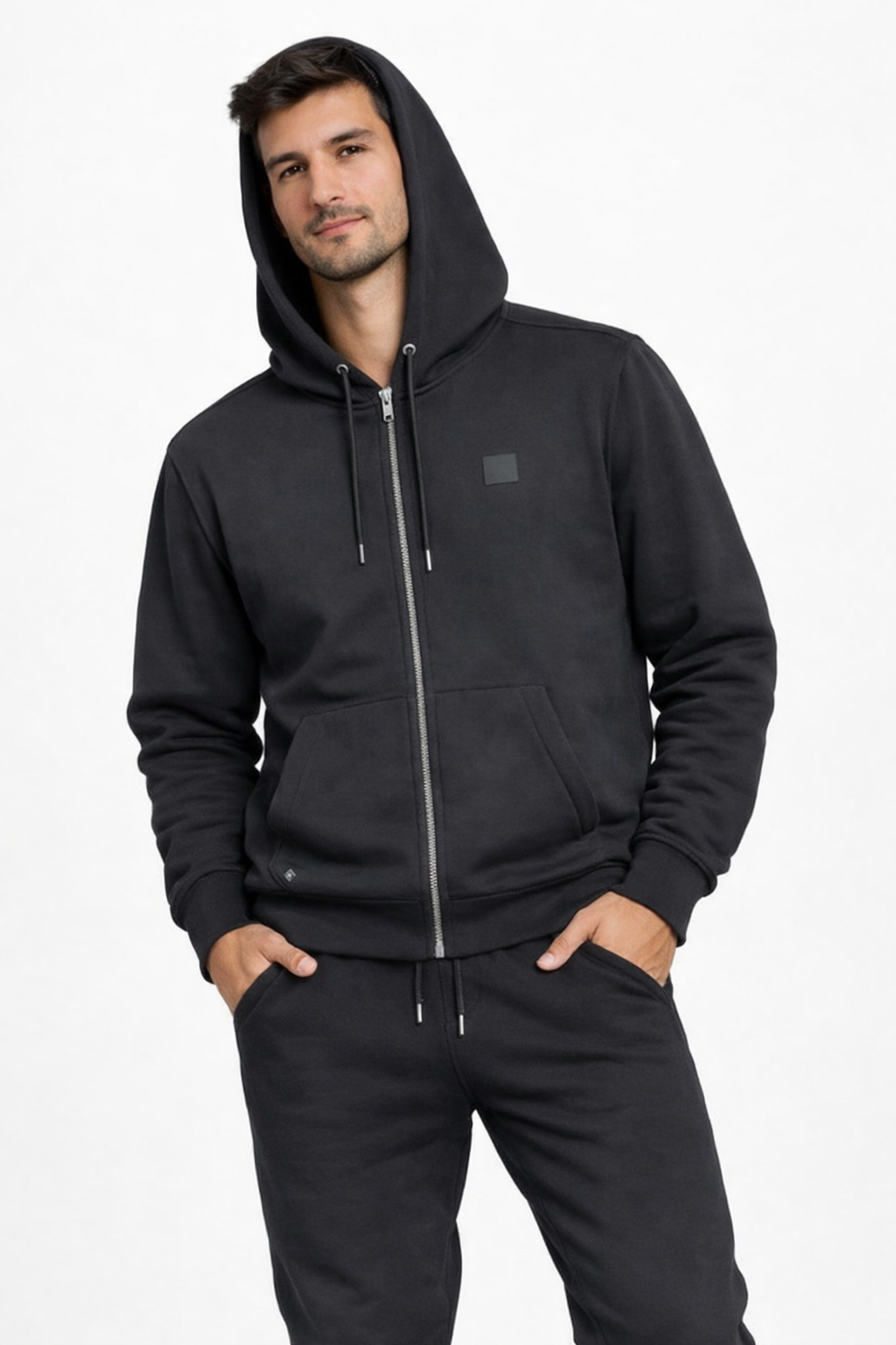 Poleron Fullzipper Loop Negro - S