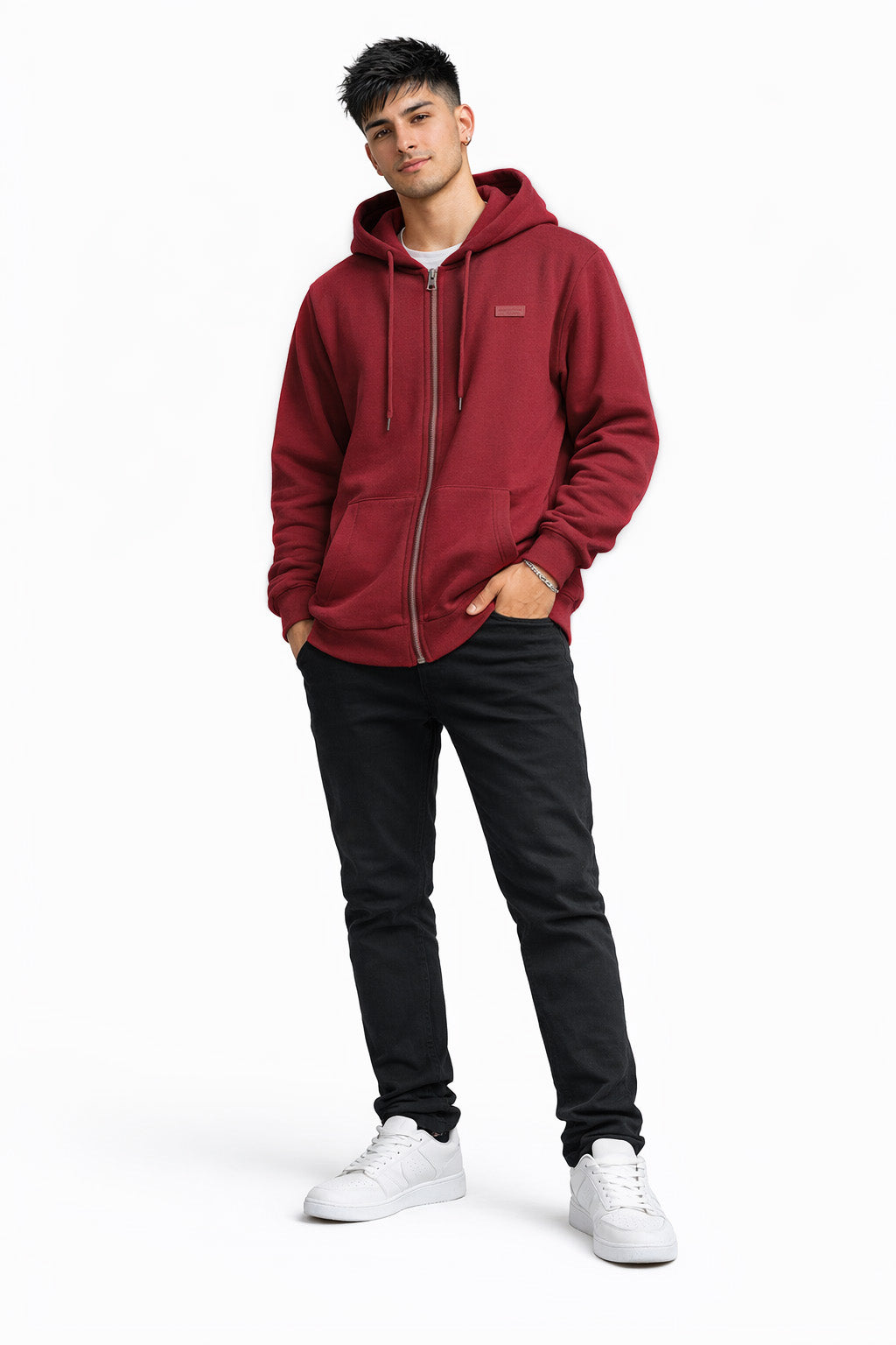 Poleron Fullzipper Passage Rojo-3