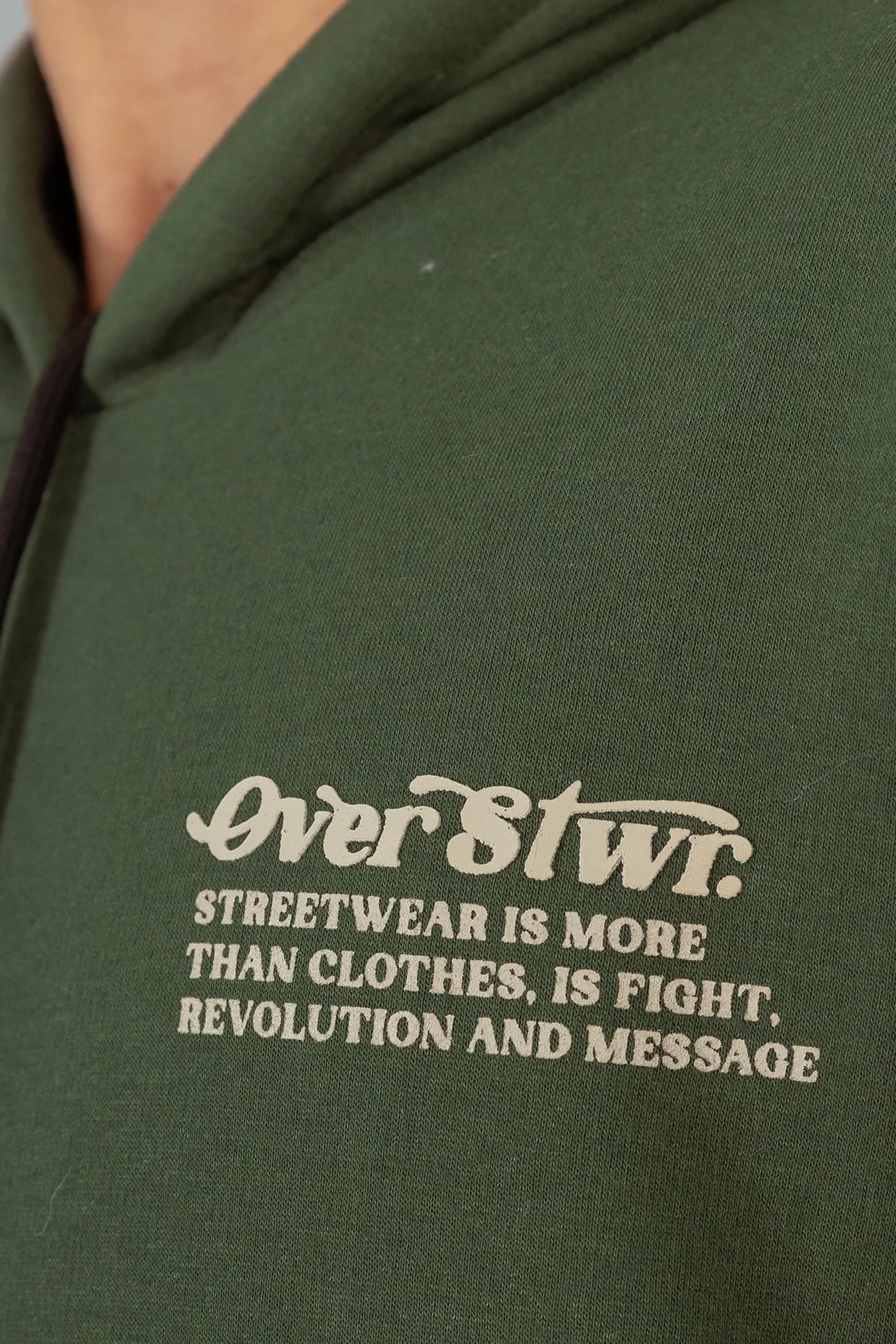 Poleron Hoodie Fleece CoreX Verde Overcore - Gangster
