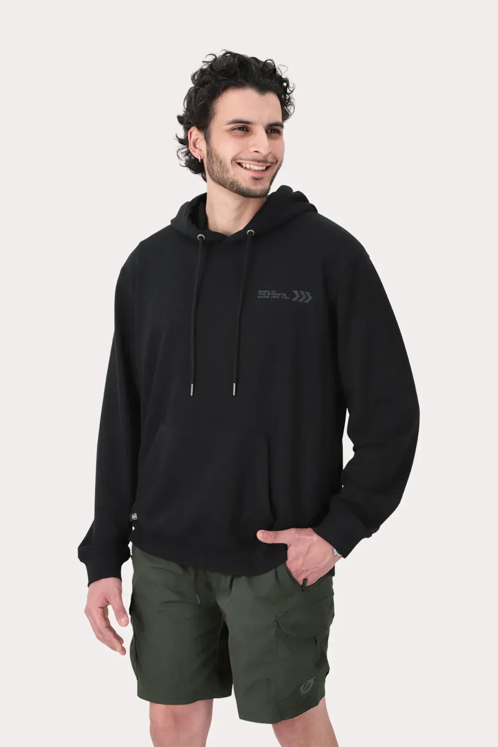 Poleron Hoodie Fleece Astoria Negro - Gangster