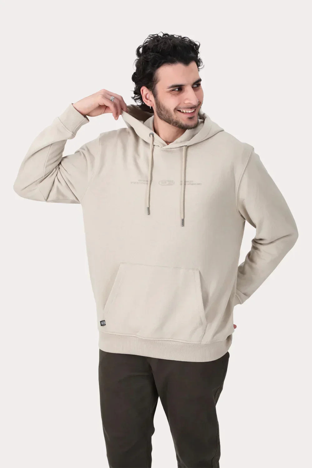 Poleron Hoodie Fleece Inwood Beige - Gangster