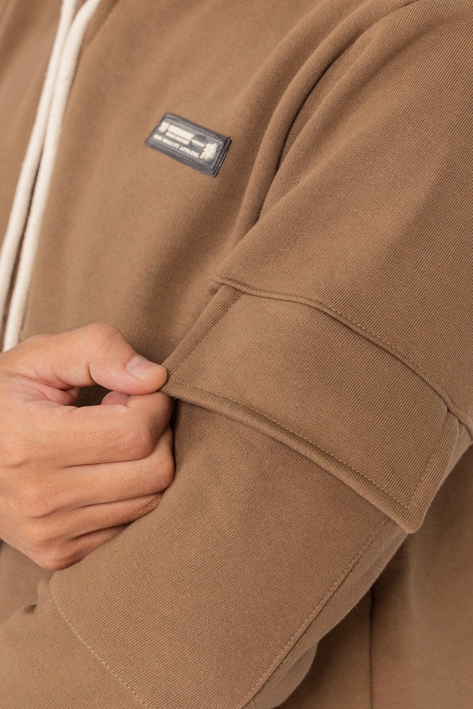 Poleron Full Zipper Fleece Carg Café Overcore - Gangster