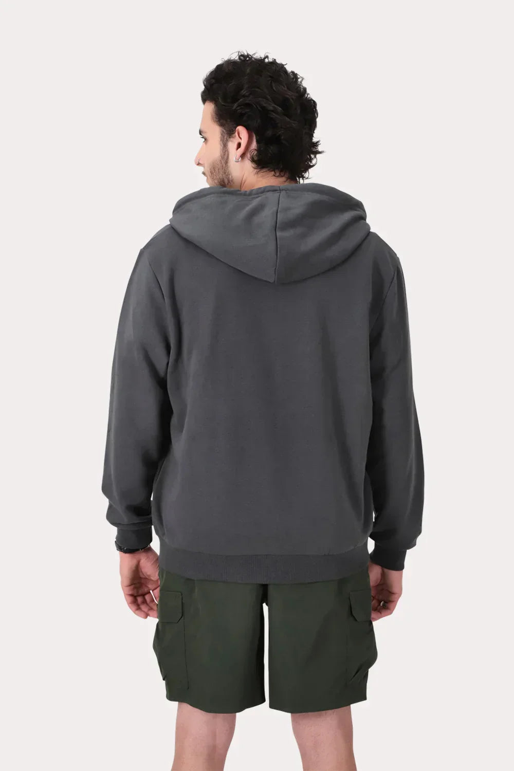 Poleron Full Zipper Fleece Loop Gris - Gangster