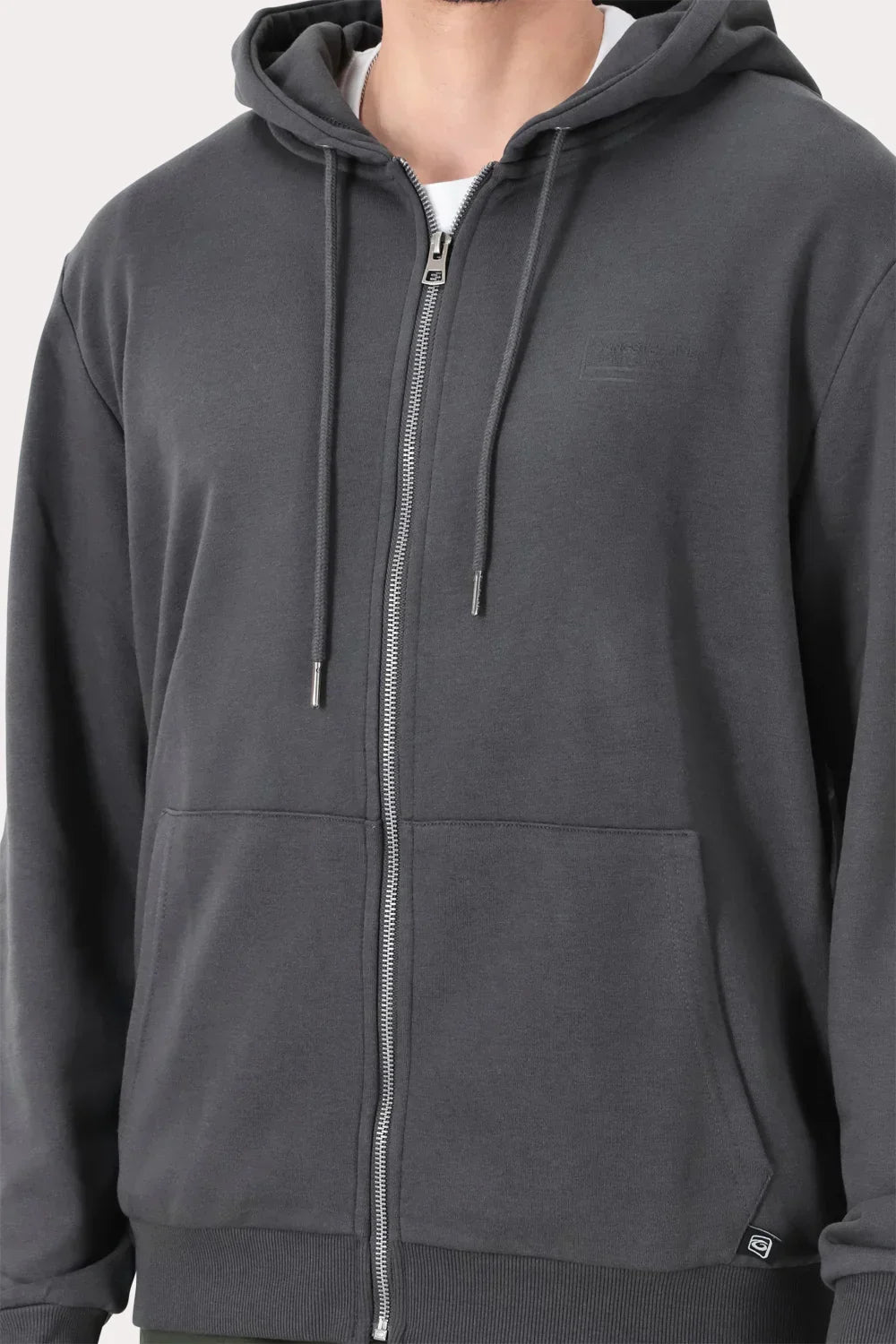 Poleron Full Zipper Fleece Loop Gris - Gangster