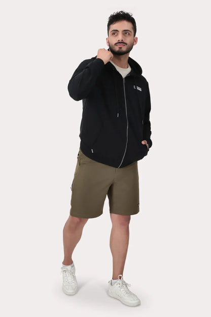 Poleron Full Zipper Fleece Logan Negro - Gangster