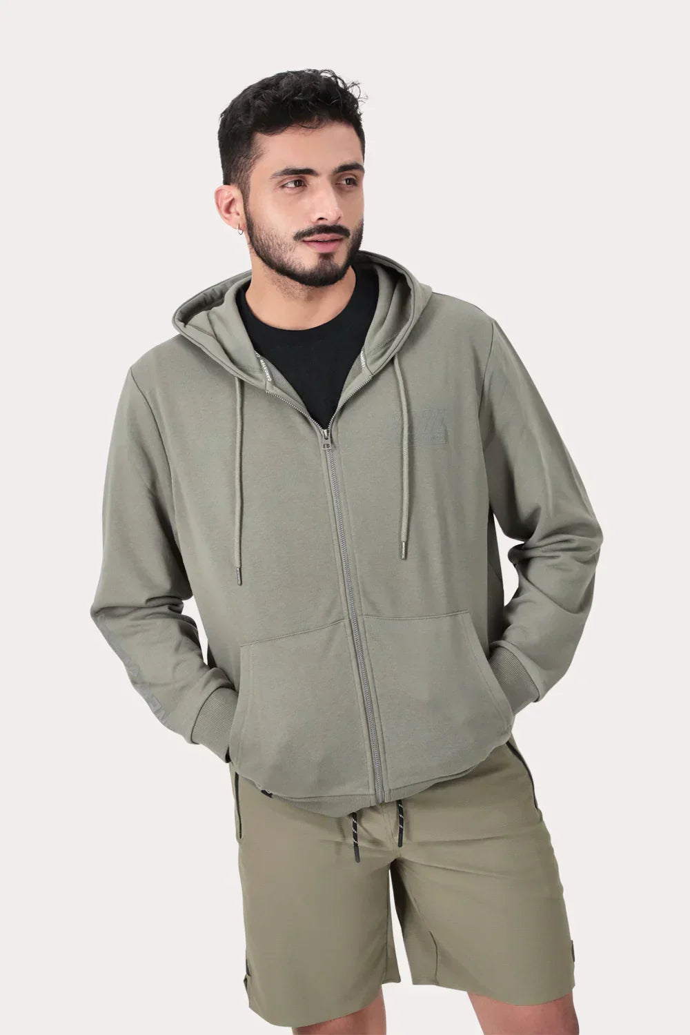 Poleron Full Zipper Fleece Damen Verde Militar - Gangster