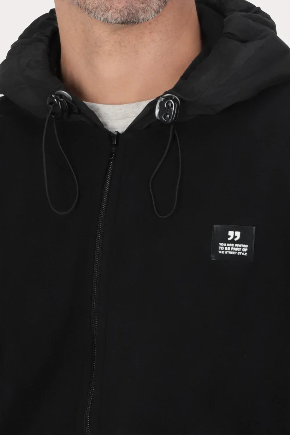 Poleron Full Zipper Fleece Blvck Negro Overcore - Gangster