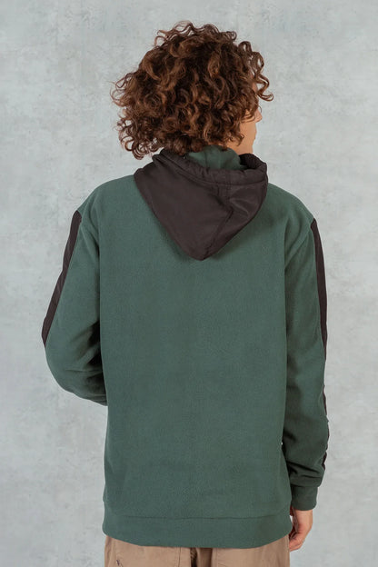 Poleron Full Zipper Fleece Line Verde Overcore - Gangster