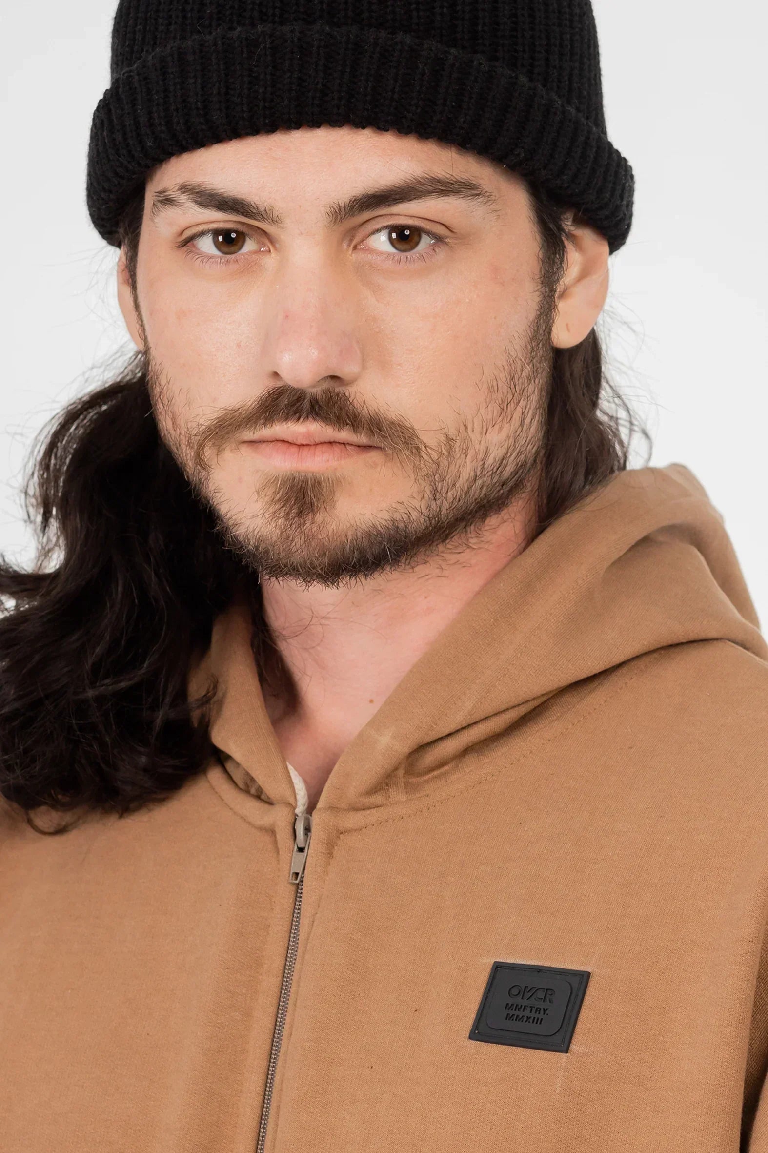 Poleron Full Zipper Fleece Nolus Beige Overcore - Gangster