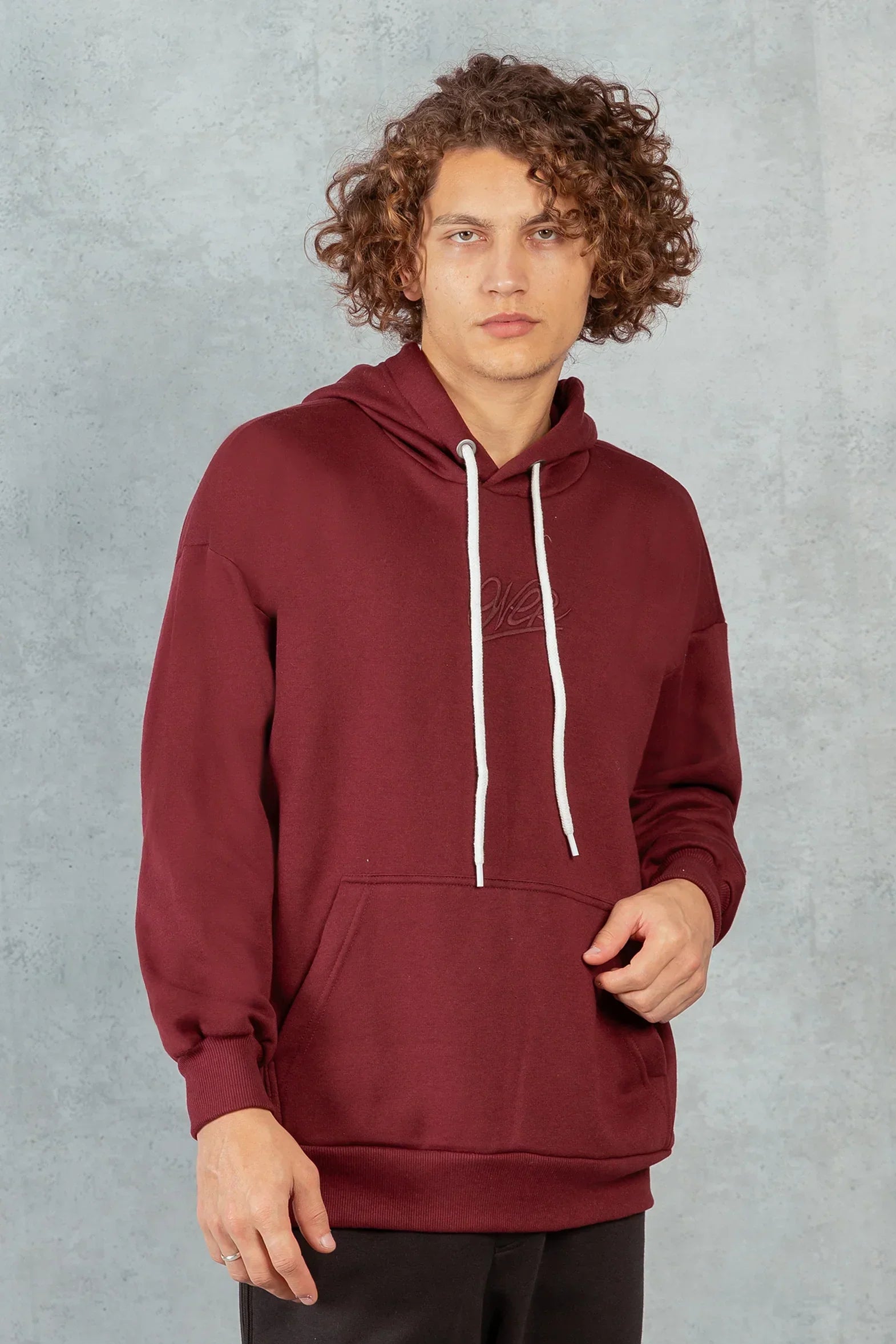 Poleron Hoodie Fleece Brute Rojo Overcore - Gangster