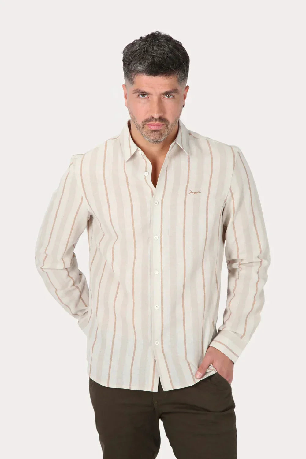 Camisa ML Fake Linho Cactos Blanco Gangster - Gangster