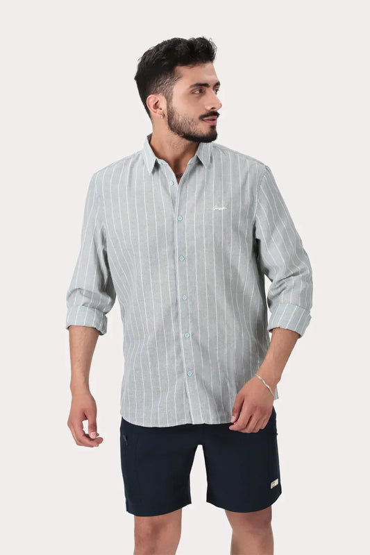 Camisa ML Fake Linho Garfield Beige - Gangster