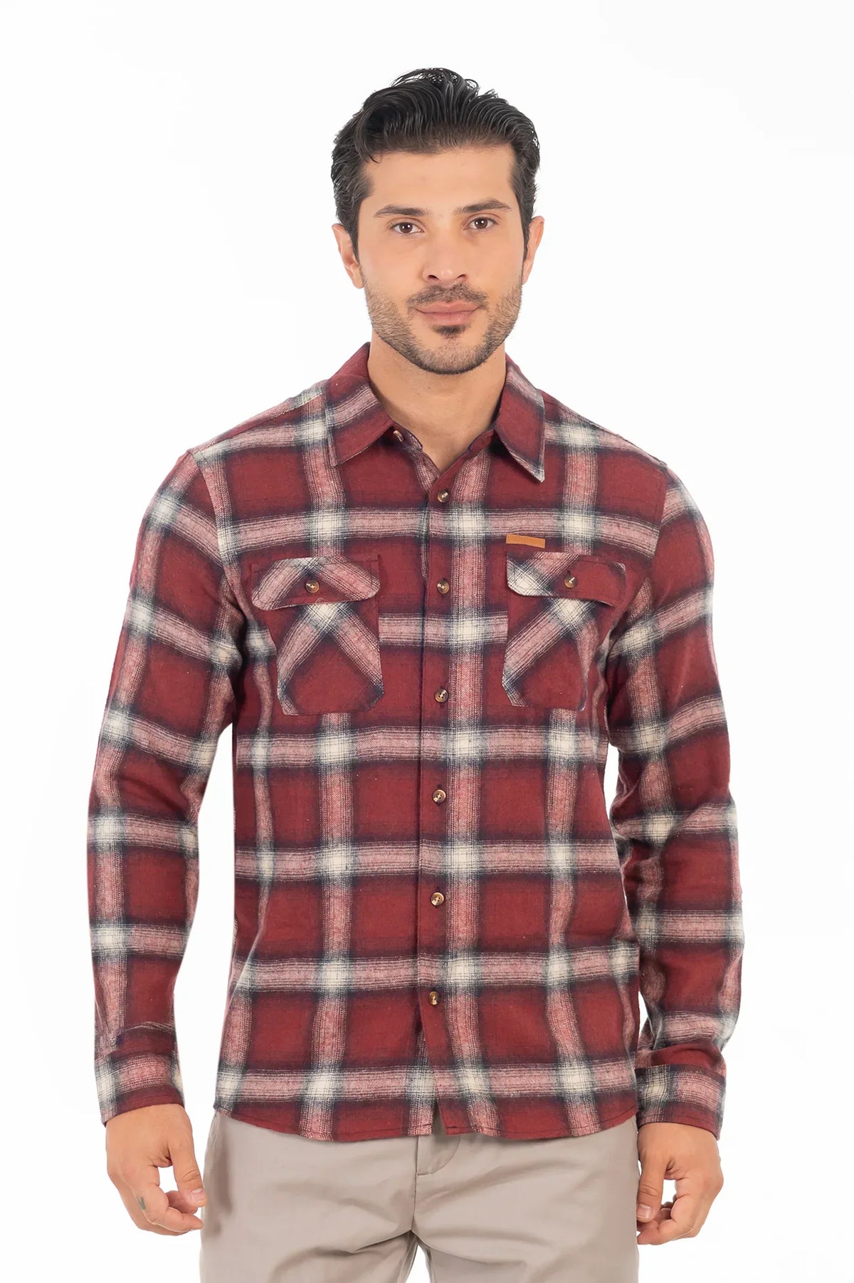 Camisa Ml Franela Redwood Rojo Gangster-thumbmail-1