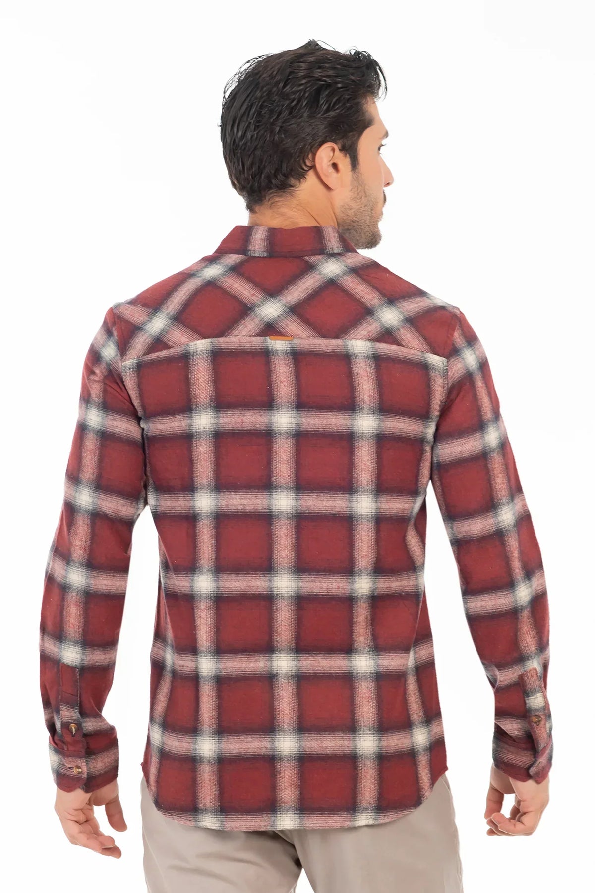 Camisa Ml Franela Redwood Rojo Gangster-thumbmail-2