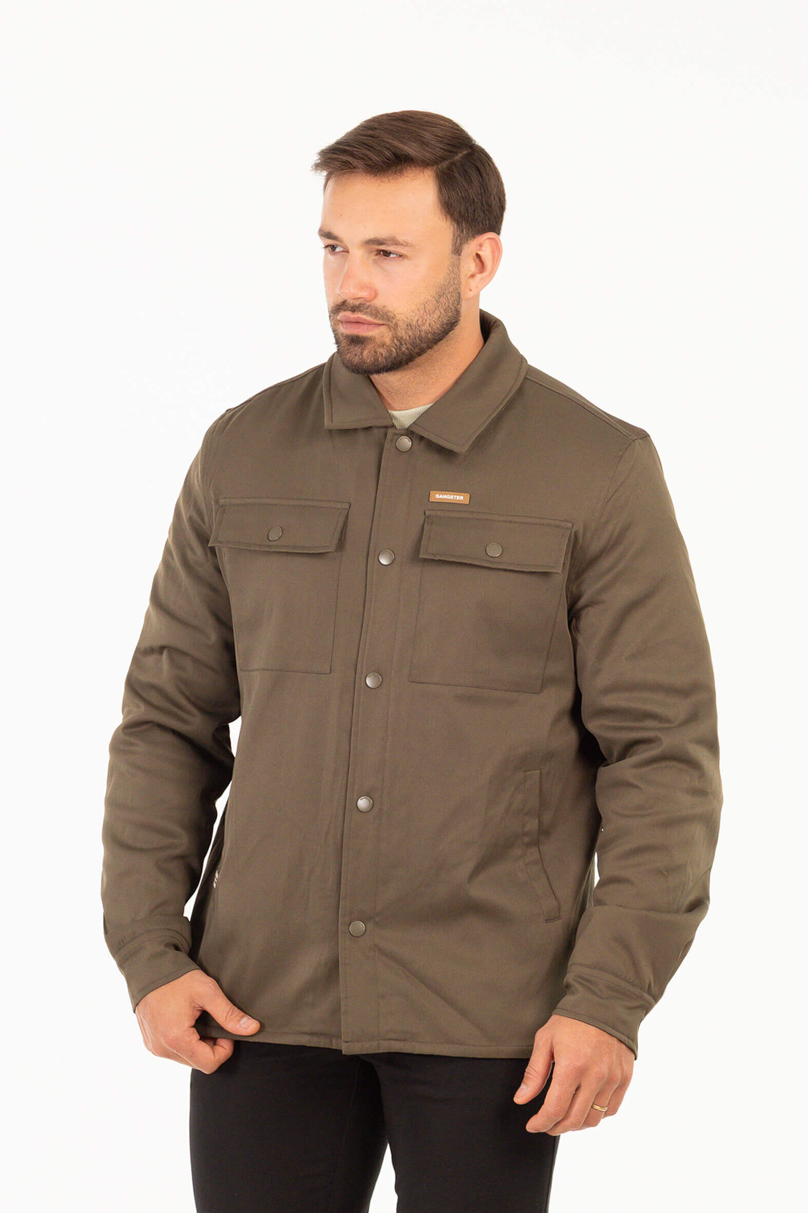 Chaqueta Overshirt Habit Verde Oliva