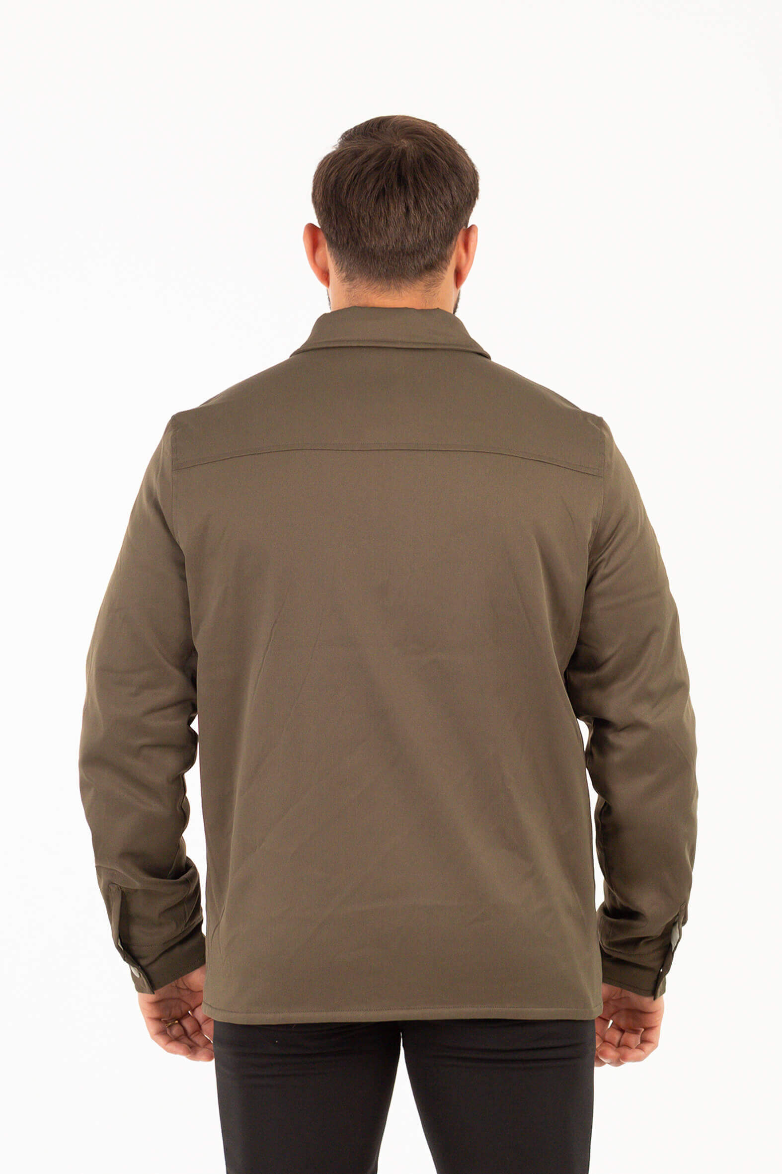 Chaqueta Overshirt Habit Verde Oliva-3