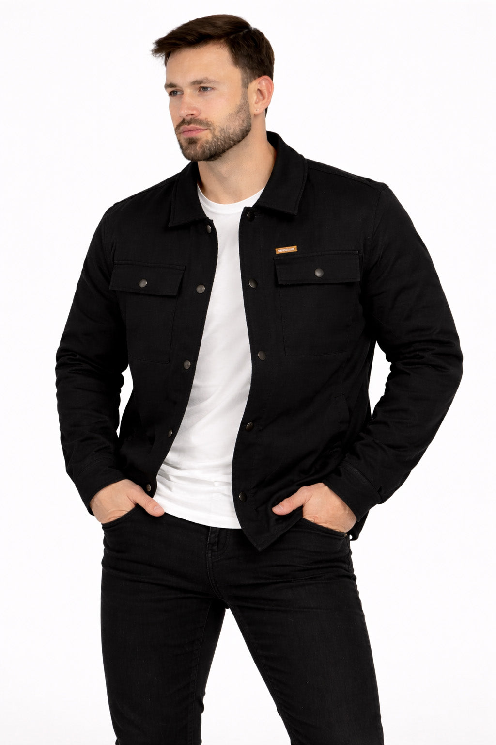 Chaqueta Overshirt Habit Negro-1