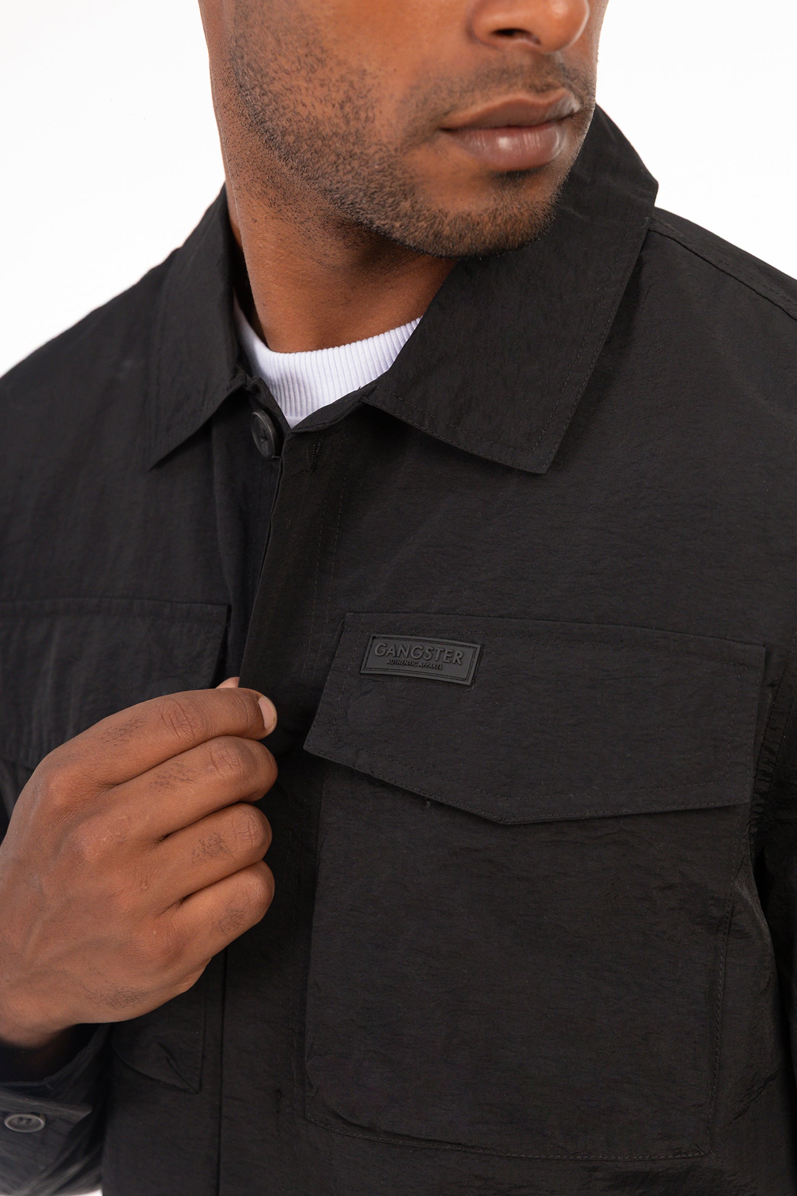 Chaqueta Overshirt Temper Negro-4