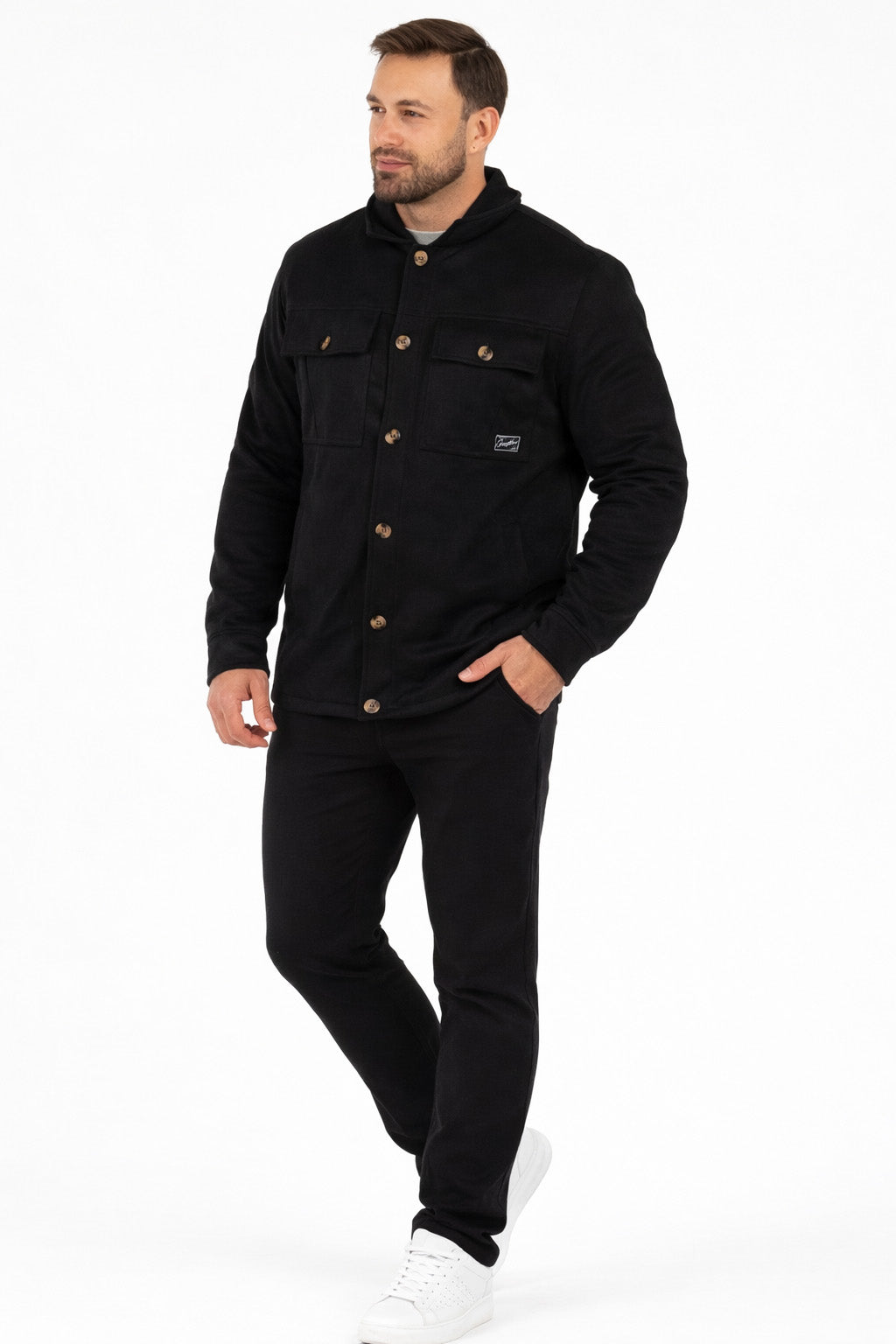 Chaqueta Overshirt Calm Negro-4