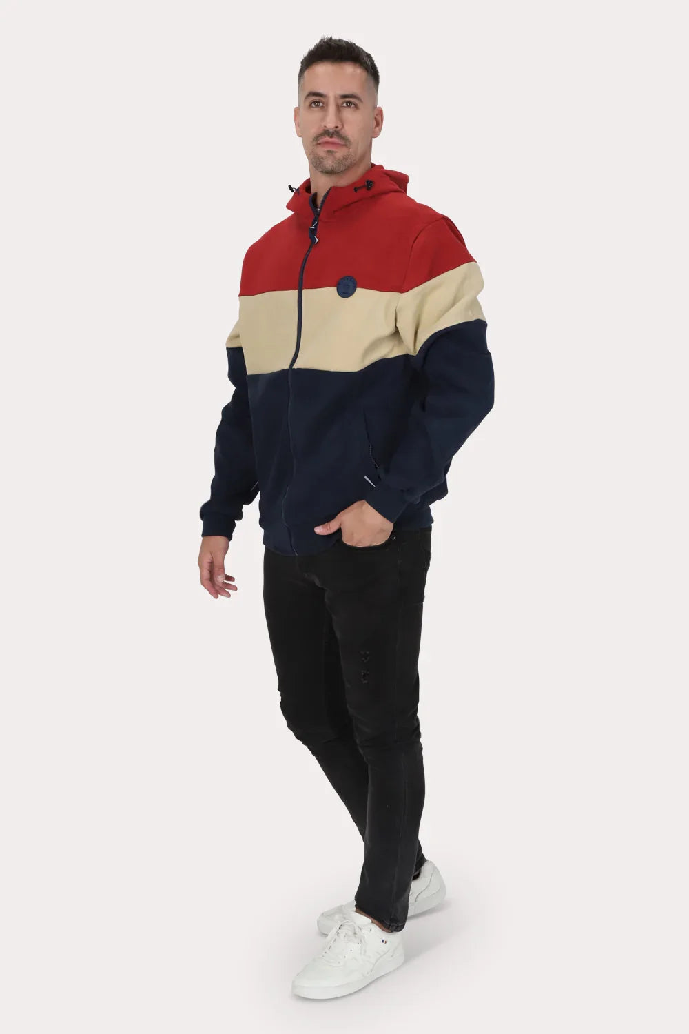 Poleron Full Zipper Peachy Azul Gangster - Gangster