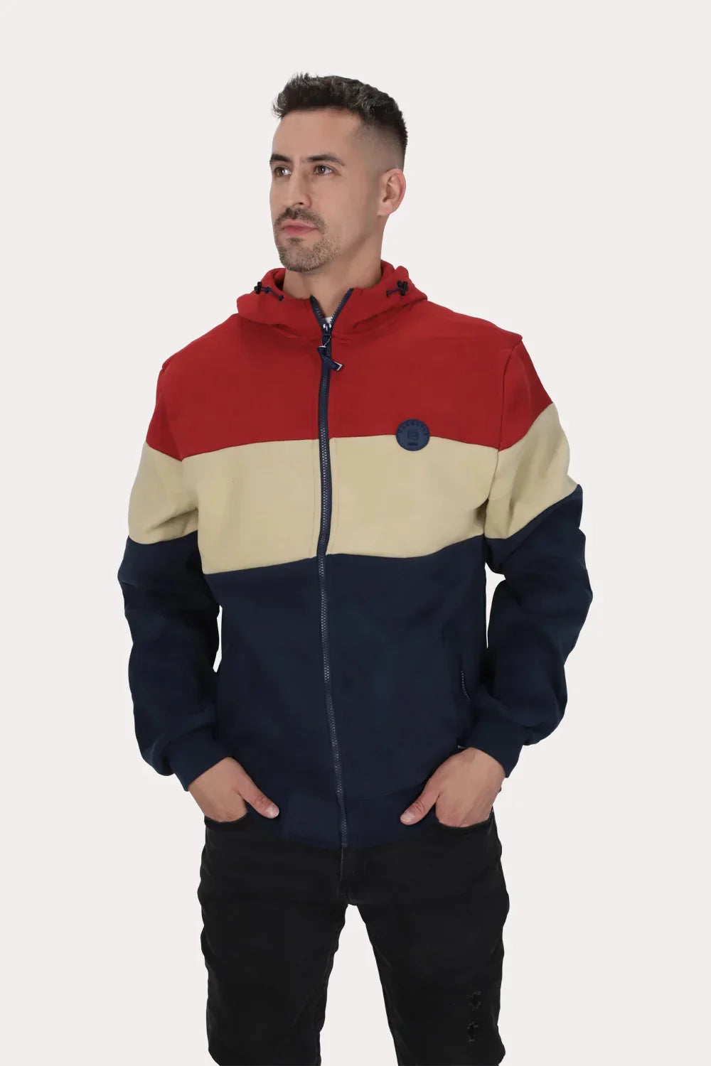 Poleron Full Zipper Peachy Azul Gangster - Gangster