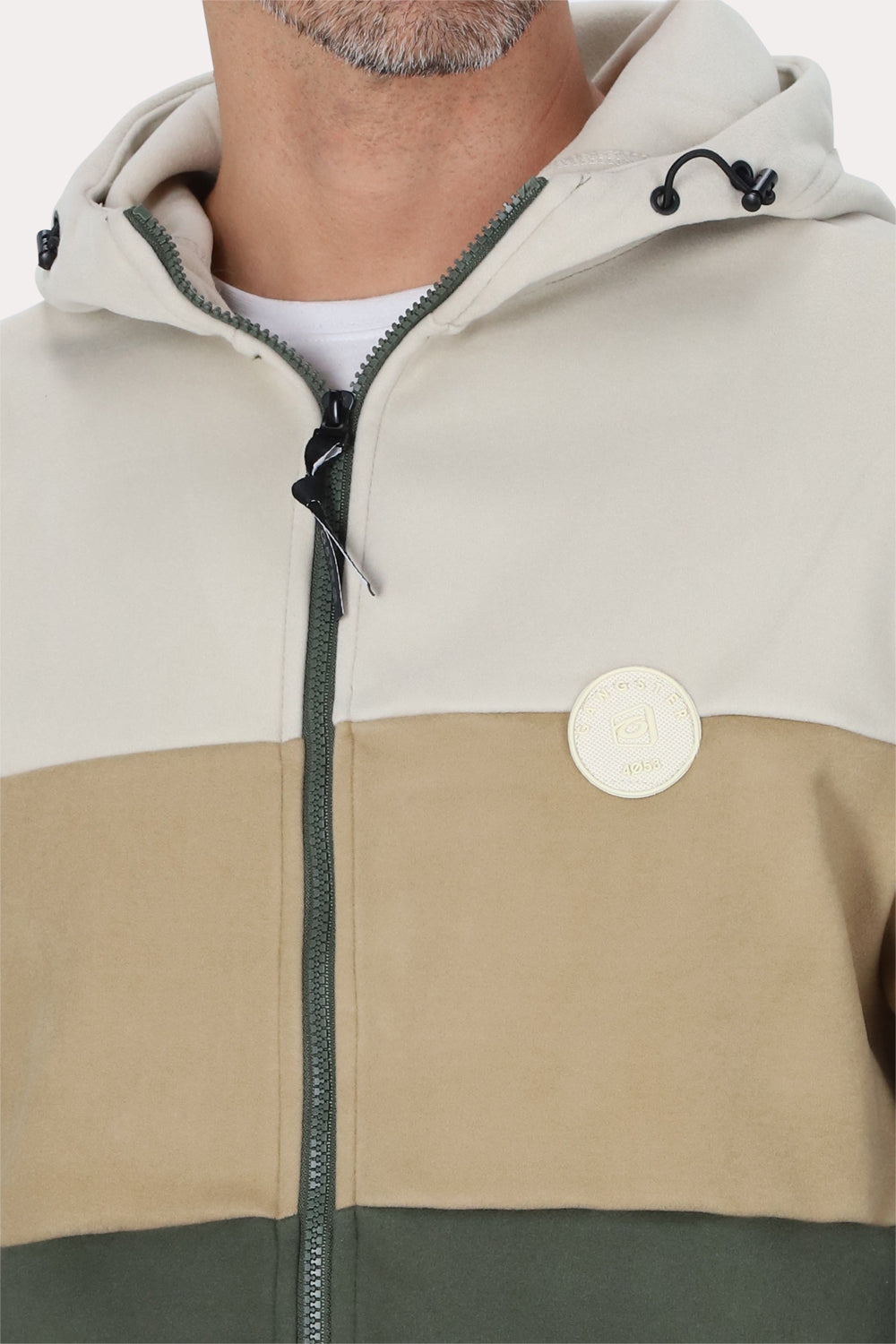 Poleron Full Zipper Peachy Verde Gangster-thumbmail-4
