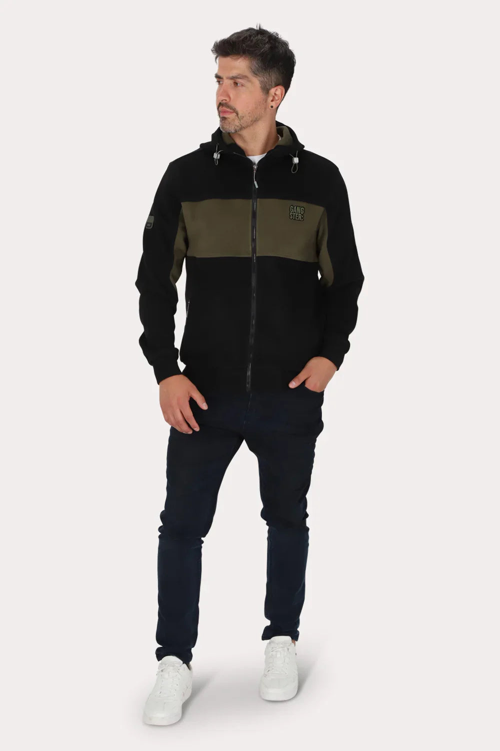 Poleron Full Zipper Polarix Negro Gangster - Gangster