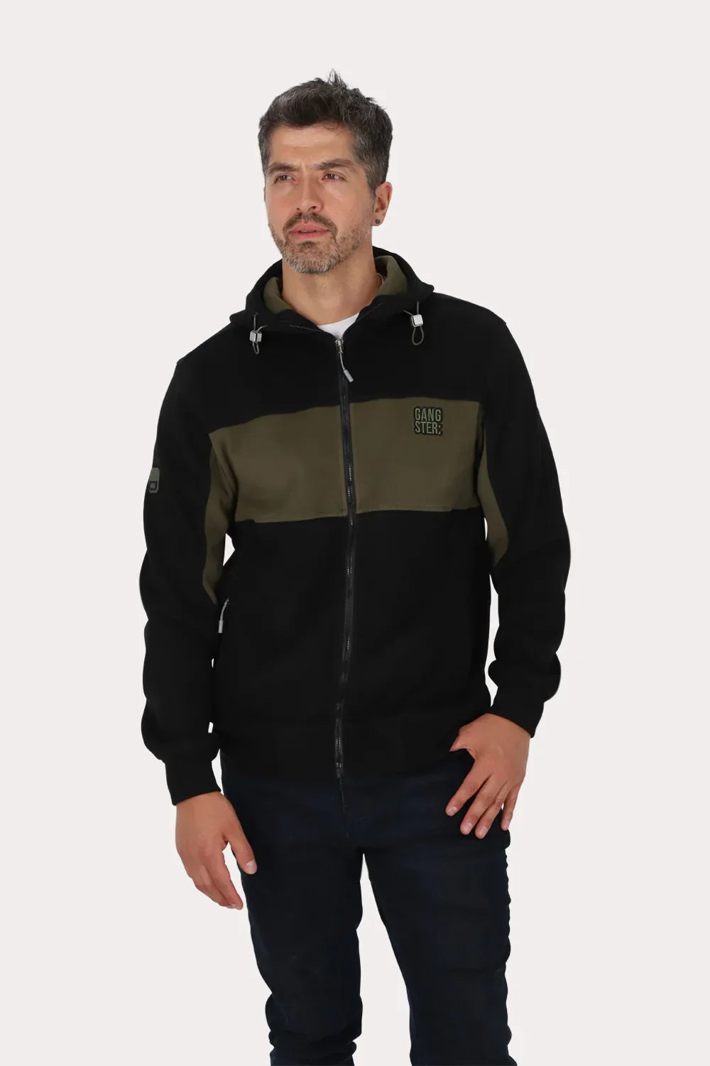 Poleron Full Zipper Polarix Negro Gangster - Gangster