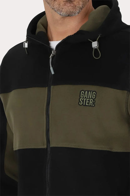 Poleron Full Zipper Polarix Negro Gangster - Gangster