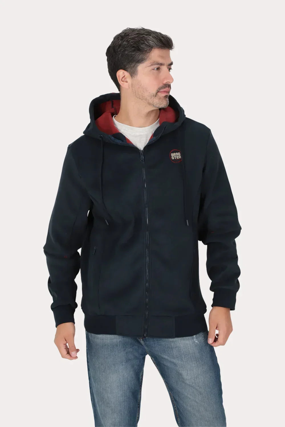 Poleron Full Zipper Outland Azul Marino Gangster-1