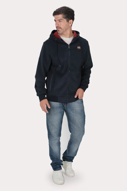 Poleron Full Zipper Outland Azul Marino Gangster
