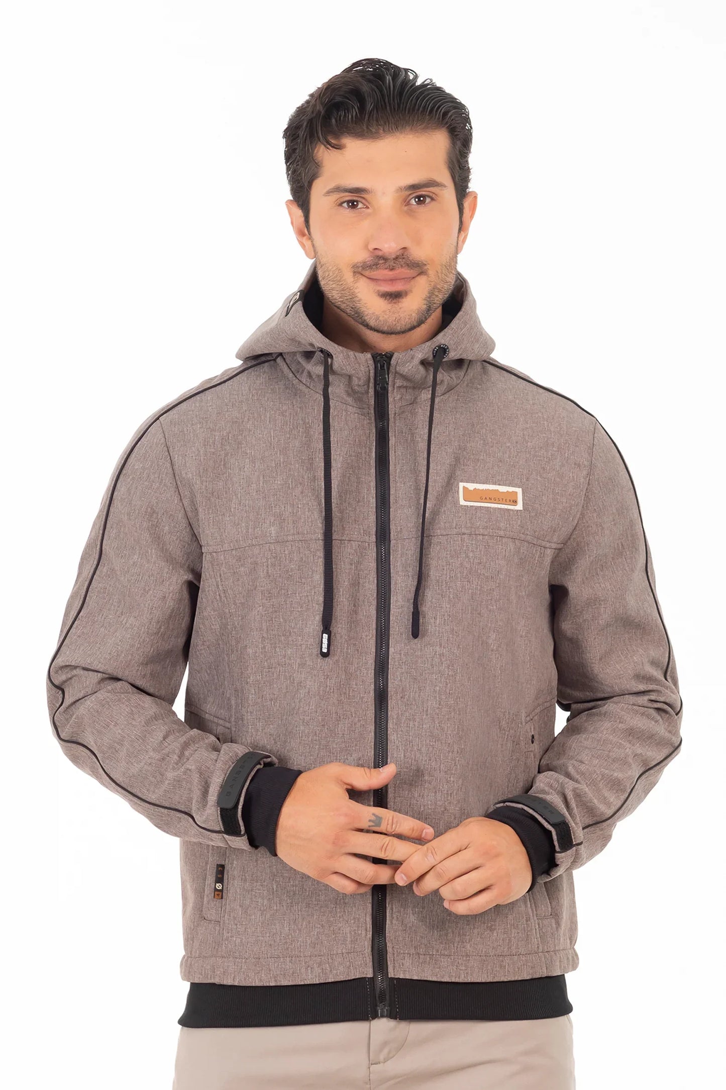 Chaqueta Full Zipper Crag Café Mezcla Gangster